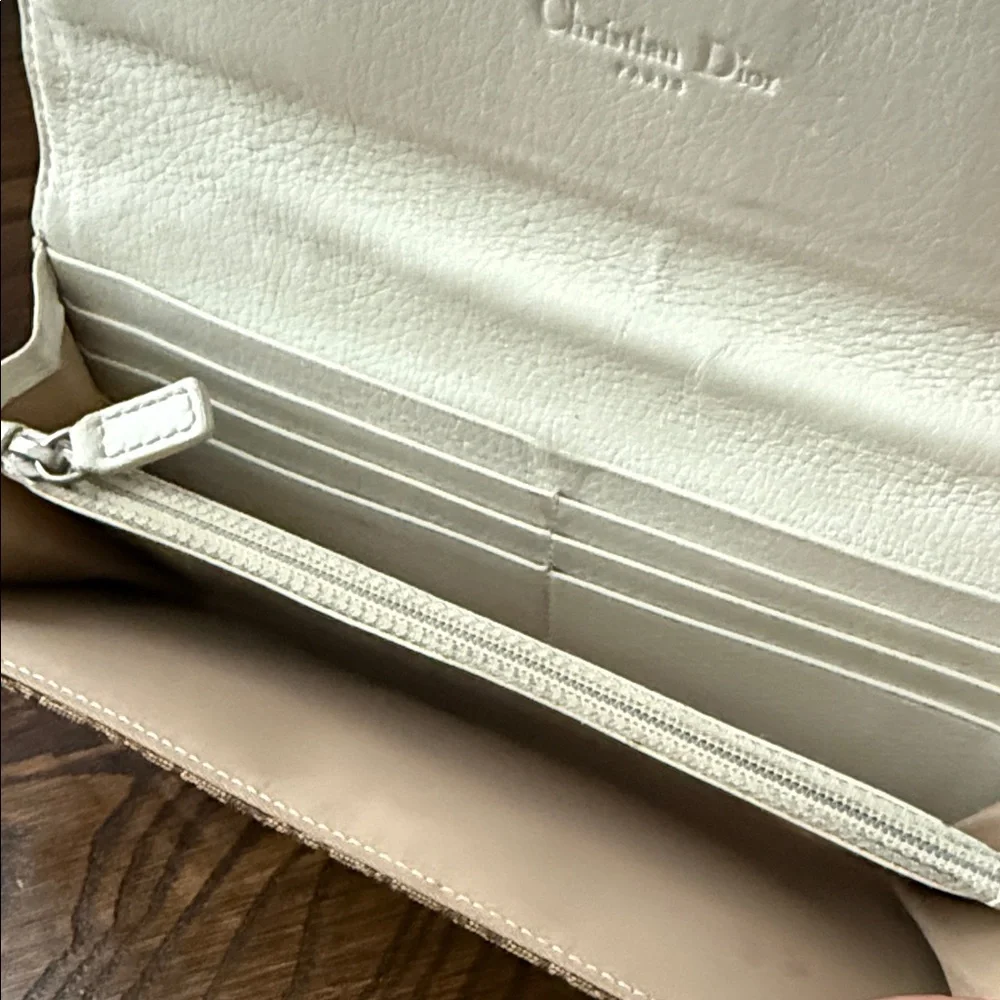Dior Tan and Cream Monogram Wallet